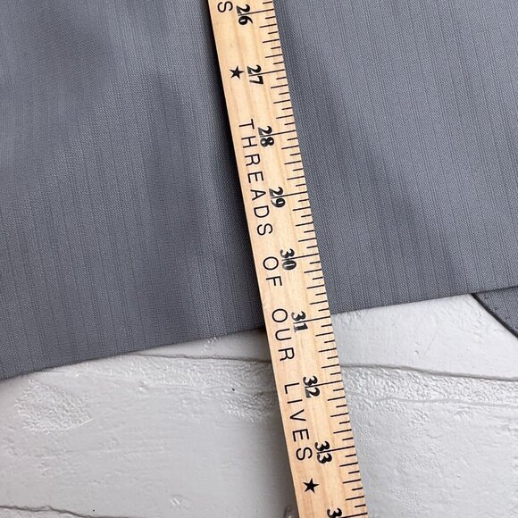 Phoenix Clothes Suit Men 46 42Wx30.5L Gray Embossed Stripe Tailored 70s 80s - Picture 14 of 16